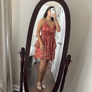 Storia Floral Ruffle Mini with Strappy Back